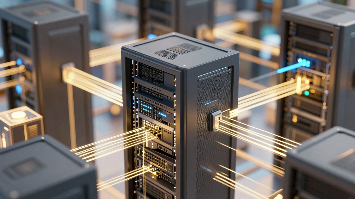 ClickHouse server processing blockchain data blocks.