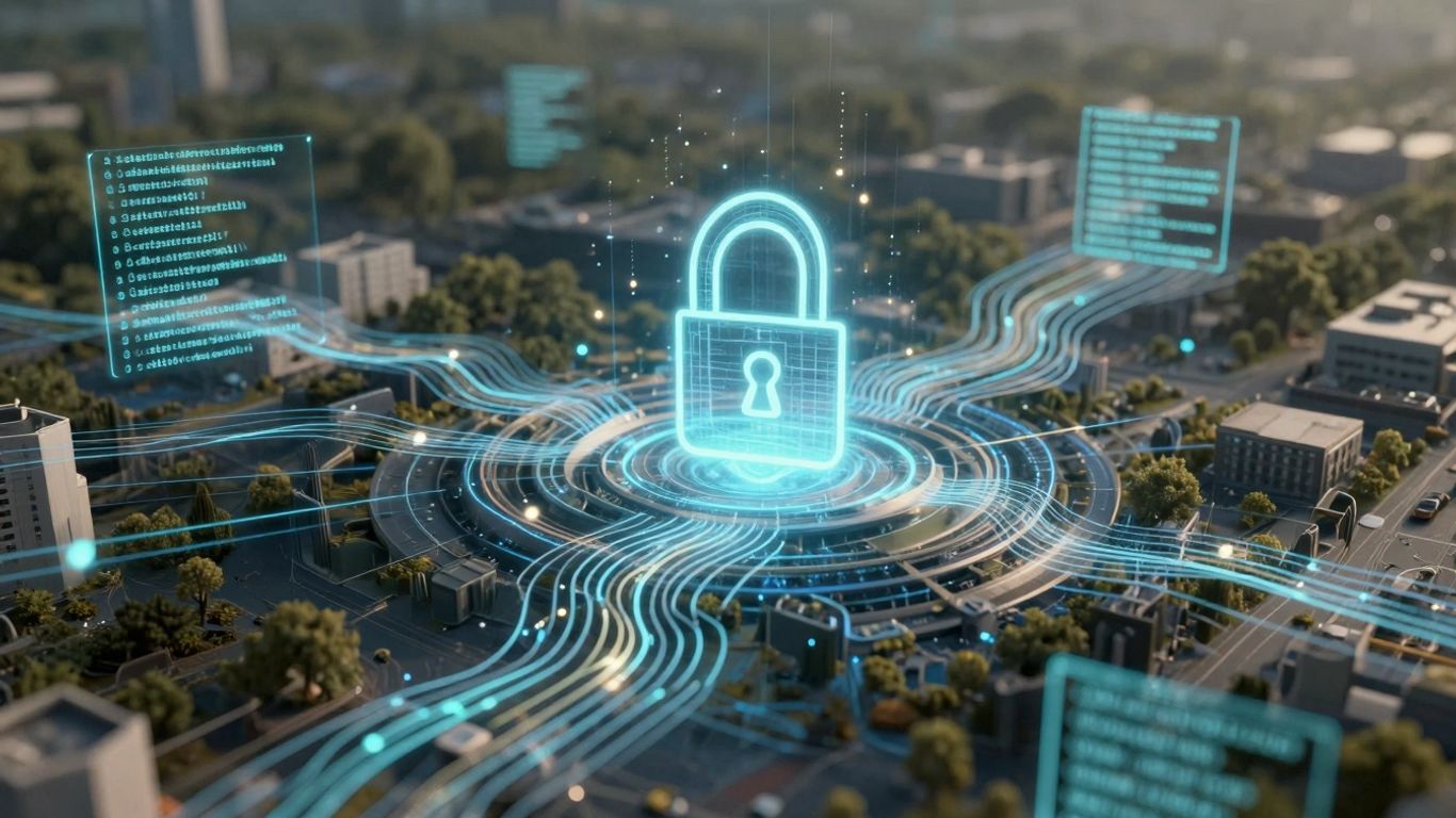 Web3 security dashboard with AI and automation elements.