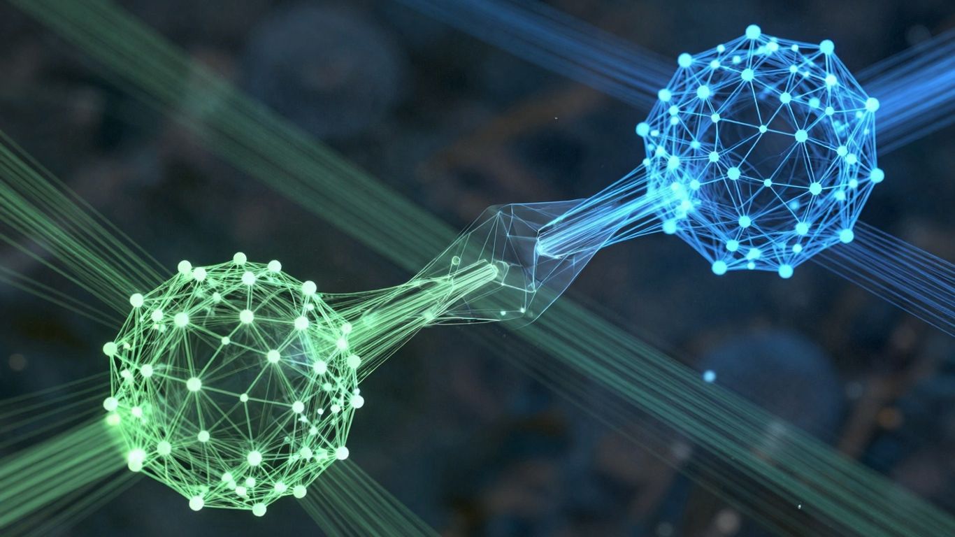 Digital data transfer between threat intelligence nodes.