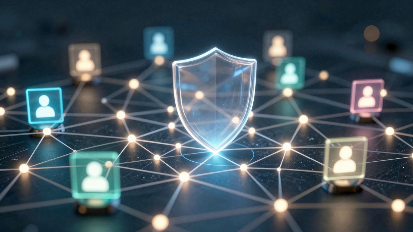 Web3 security with roles and access scopes visualized.