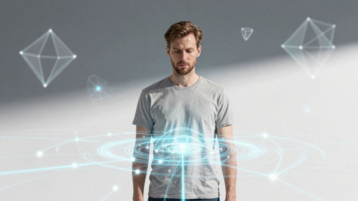 Digital Web3 network with glowing data streams and nodes.