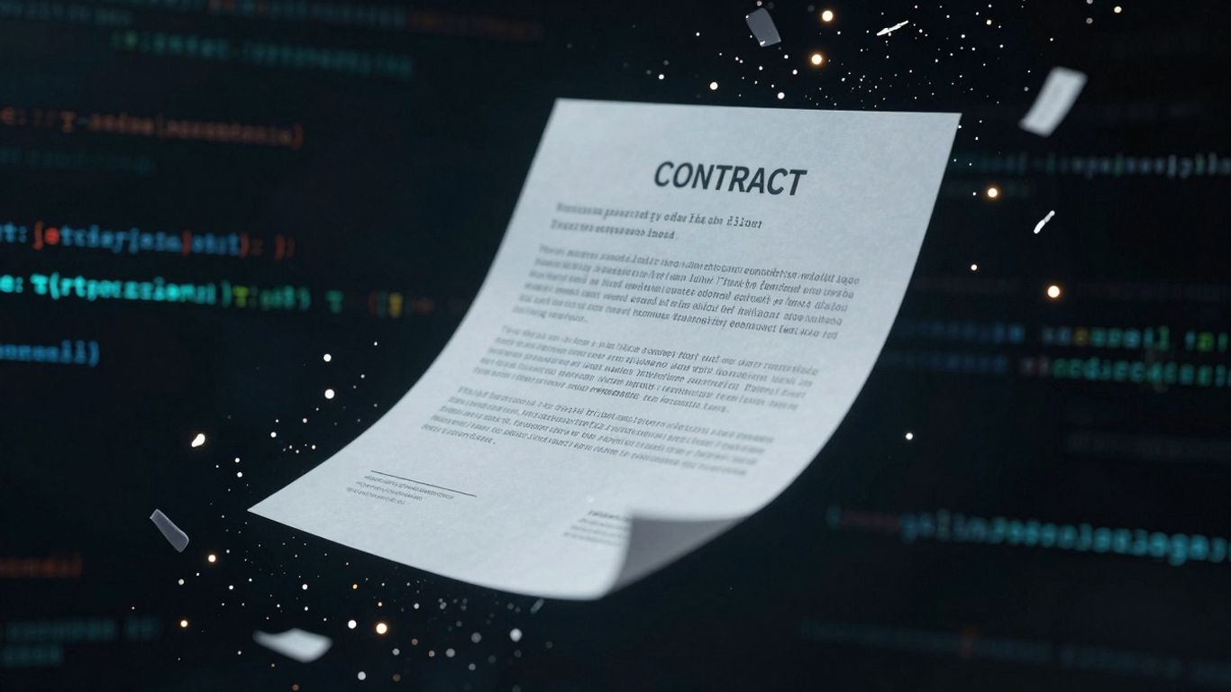 Digital contract dissolving into code fragments