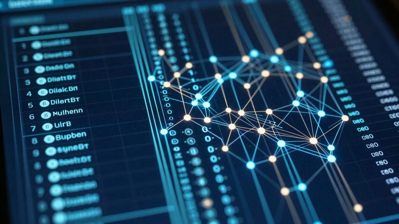 Digital interface showing token distribution and allocation.