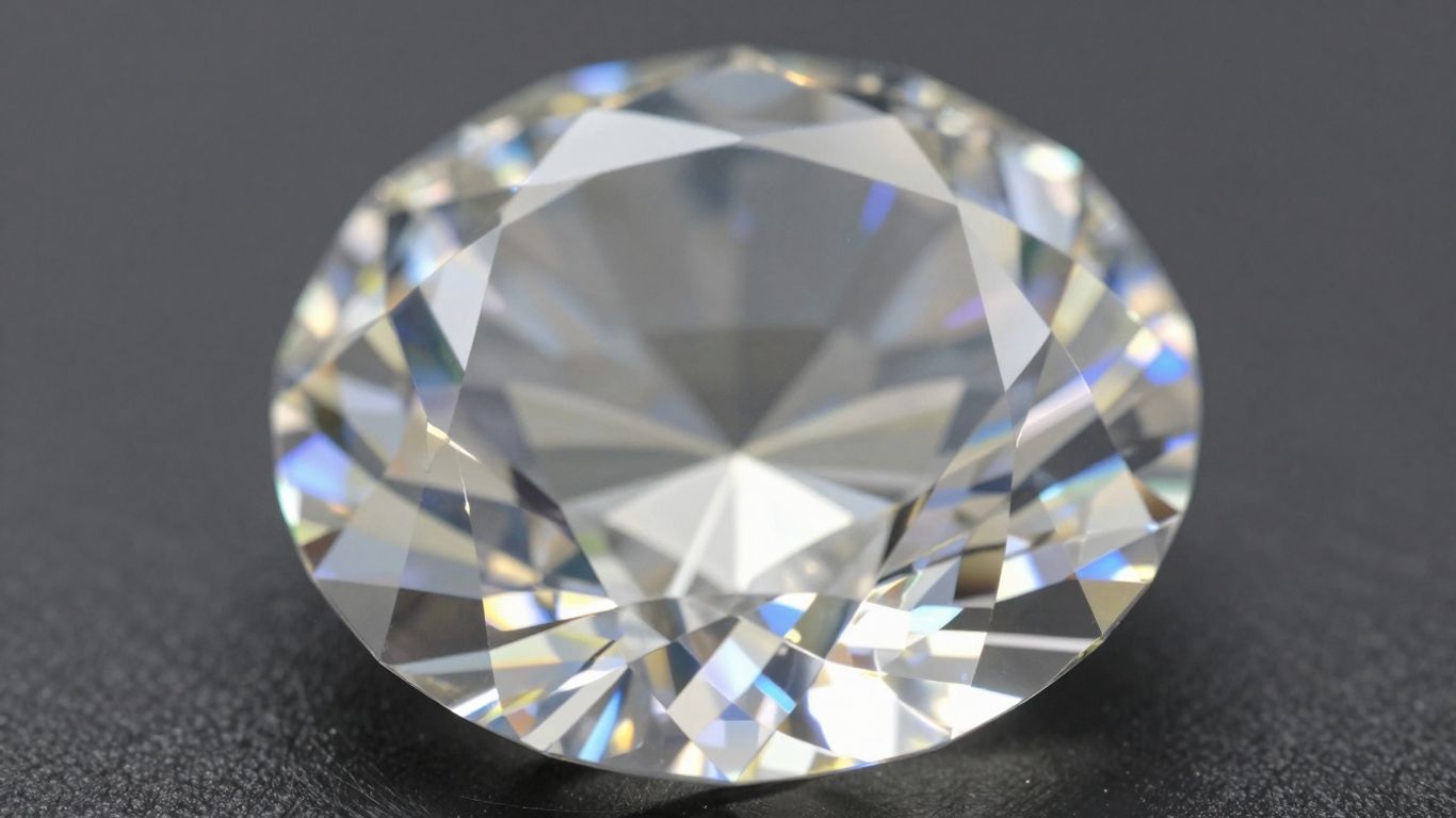 Shimmering diamond with many facets reflecting light.