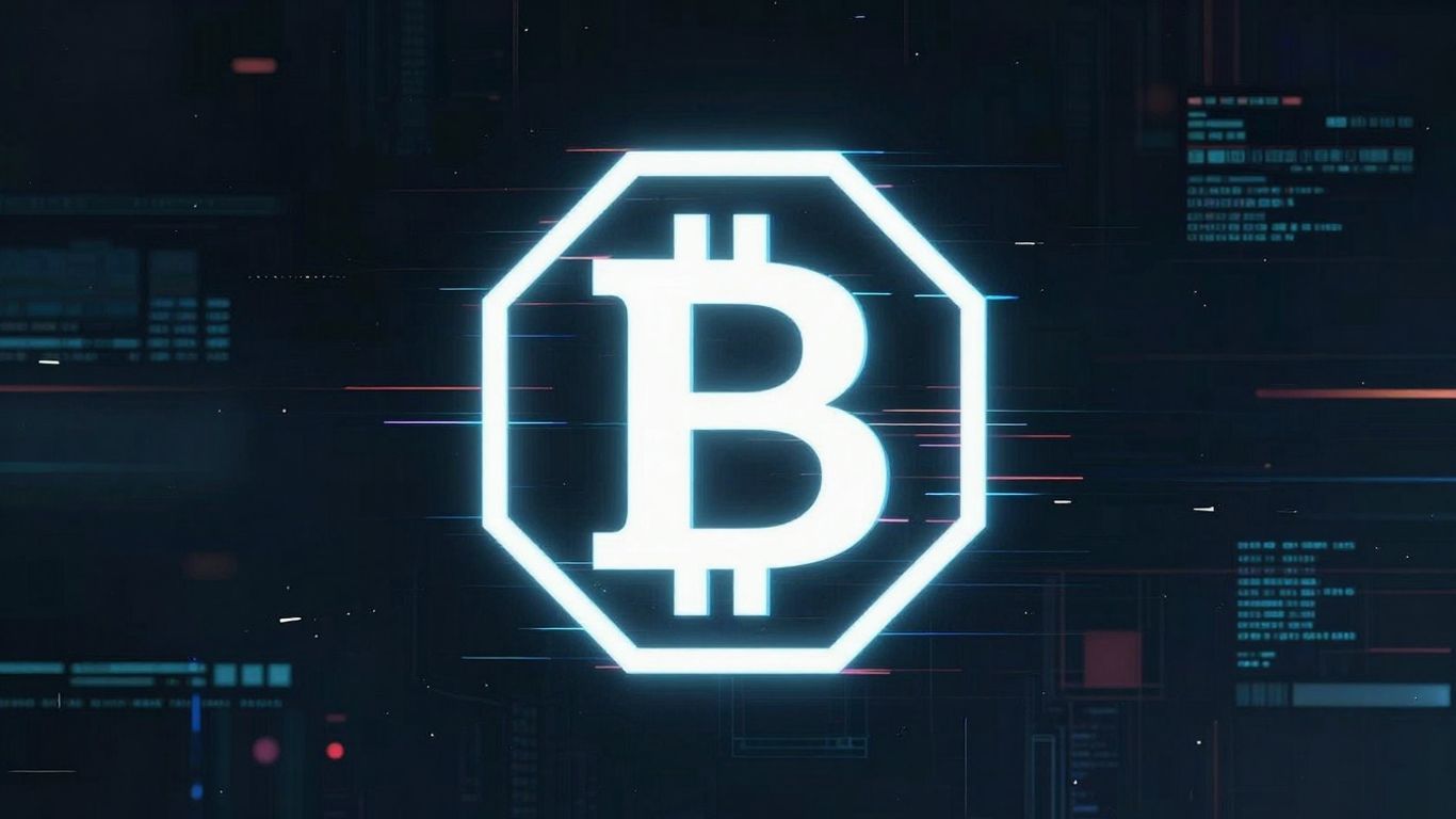 Digital art with subtle glitch effect on dark background.