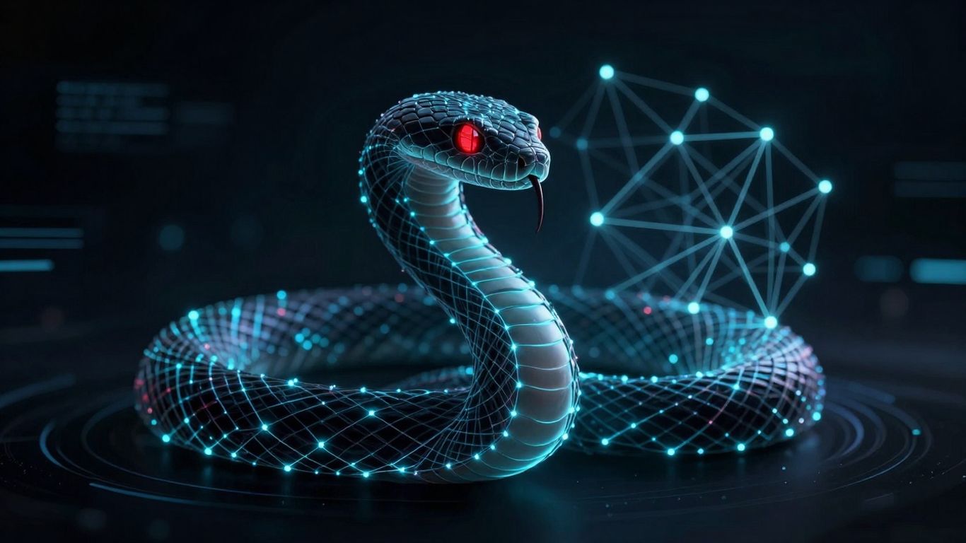 Digital serpent code attacking blockchain network