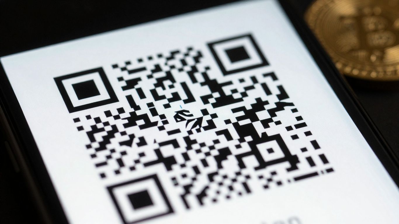 Smartphone scanning a glitching QR code