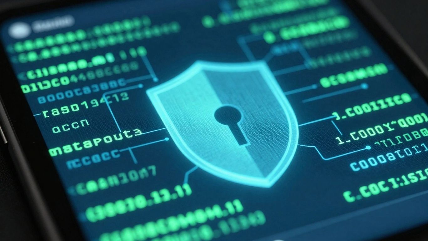 Digital wallet with security shields and code.