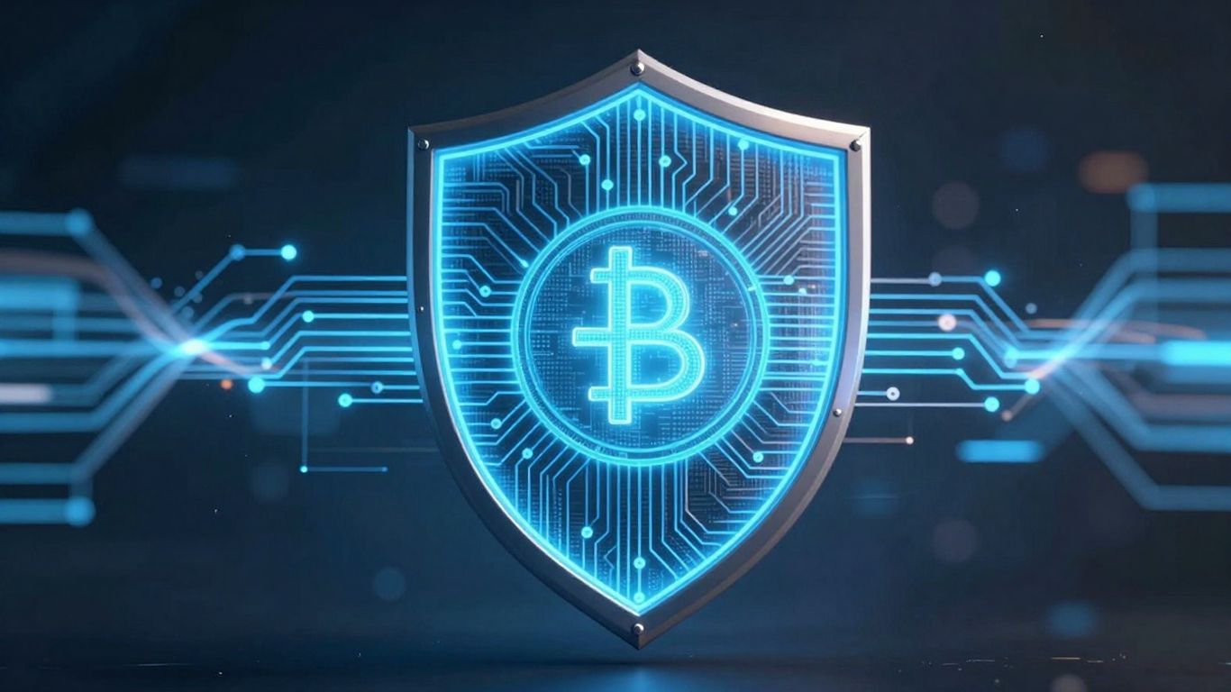 Digital shield protecting blockchain network with data streams.