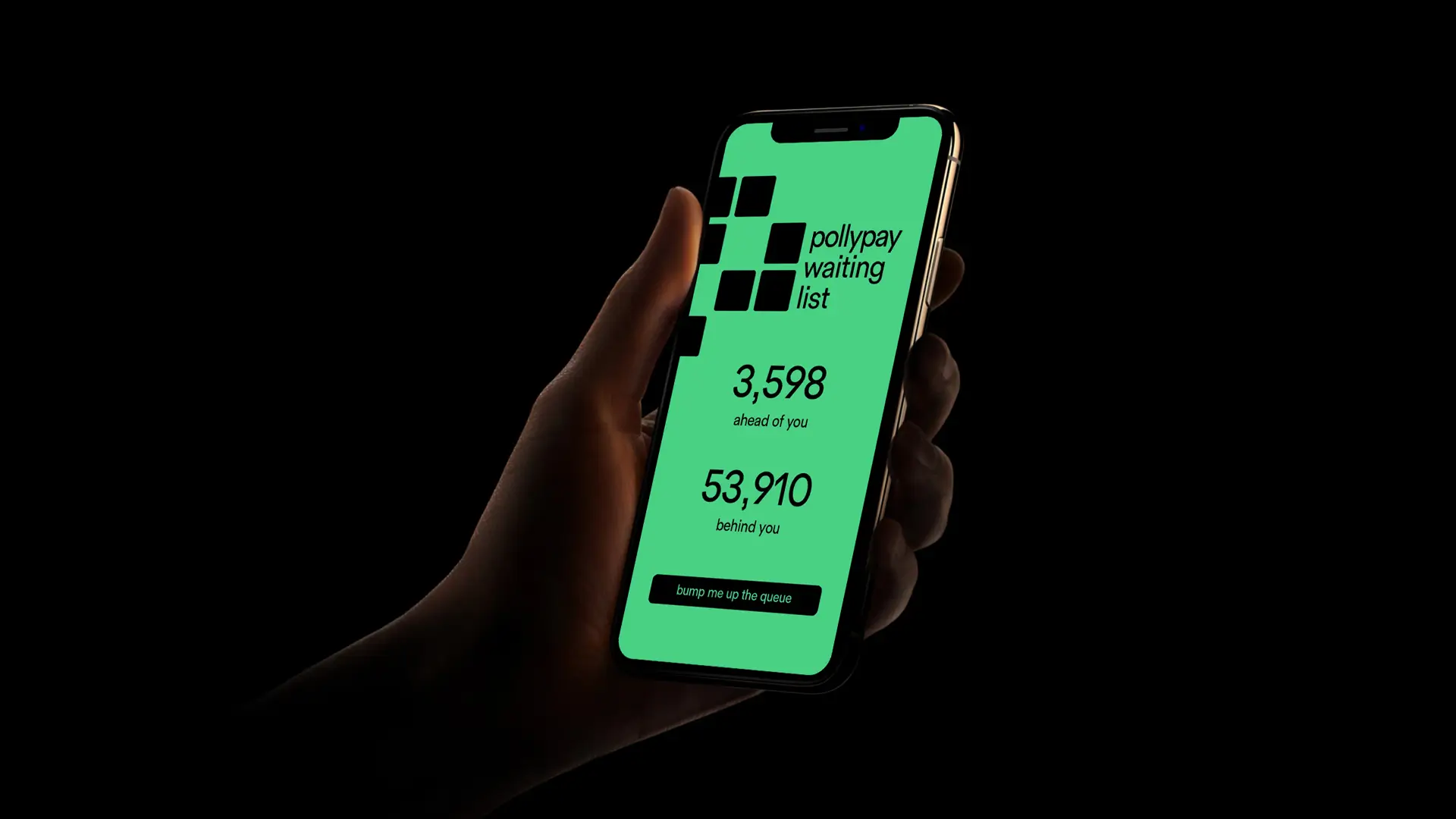 Pollypay app waiting list screen