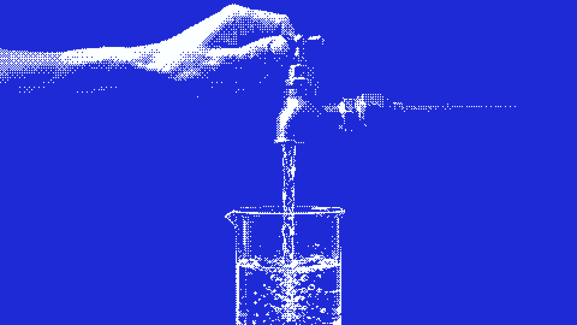 Une main tourne un robinet en laiton versant un mince filet d'eau dans un bécher, comme le MCP pour les PME