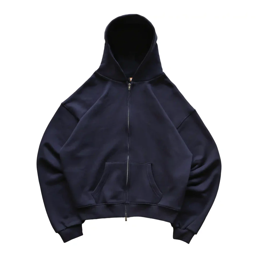 SOLVA Solid Night Zip-Up Hoodie Navy