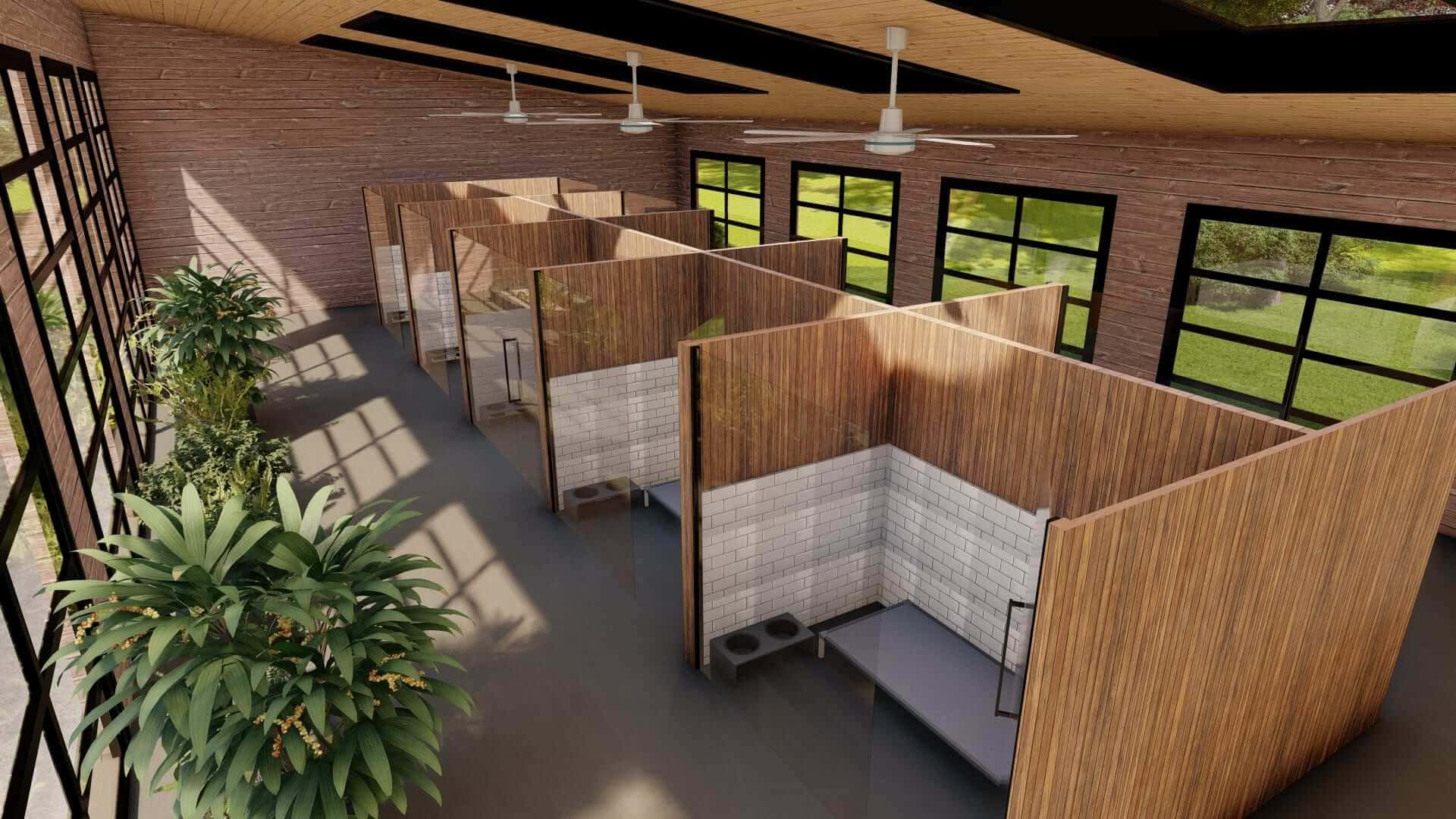 Photo of the Open Sky Dog Ranch dog rooms