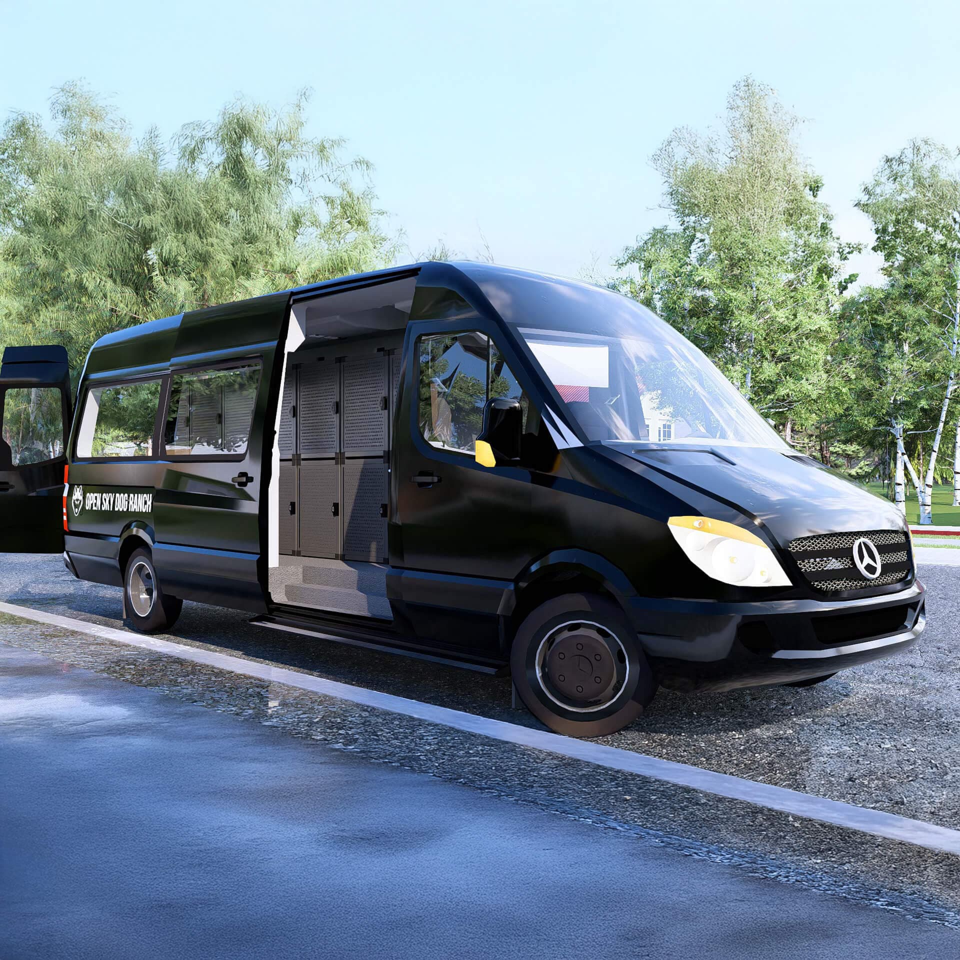 Photo of the Open Sky Dog Ranch shuttle