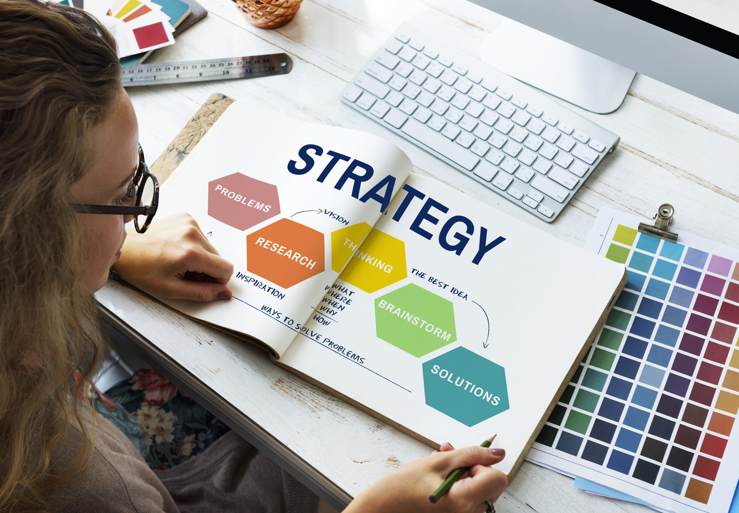 Innovation strategy creativity brainstorming concept