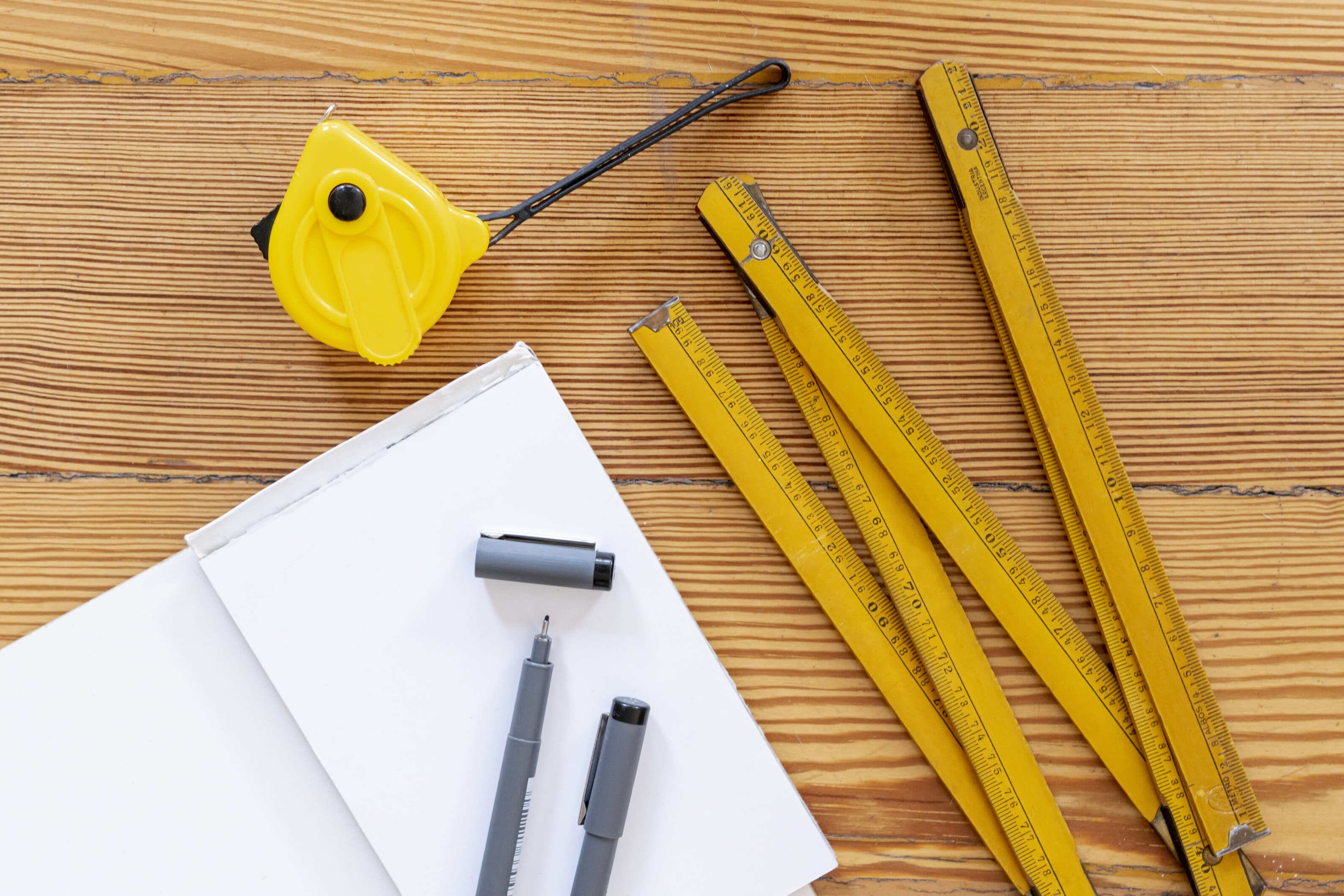 Office stationery on wooden background
