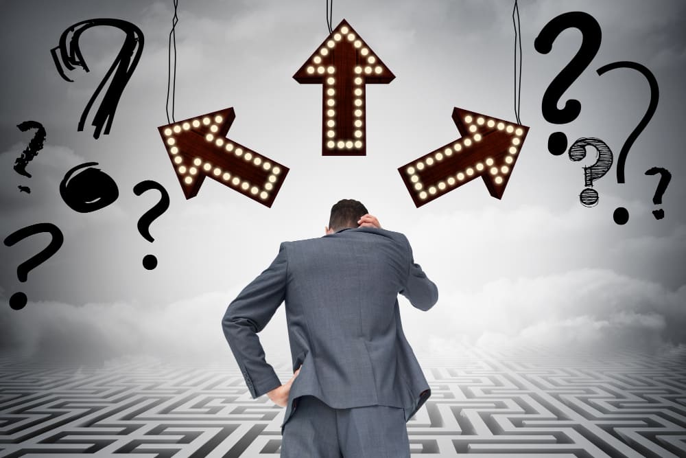 man wondering for his next steps