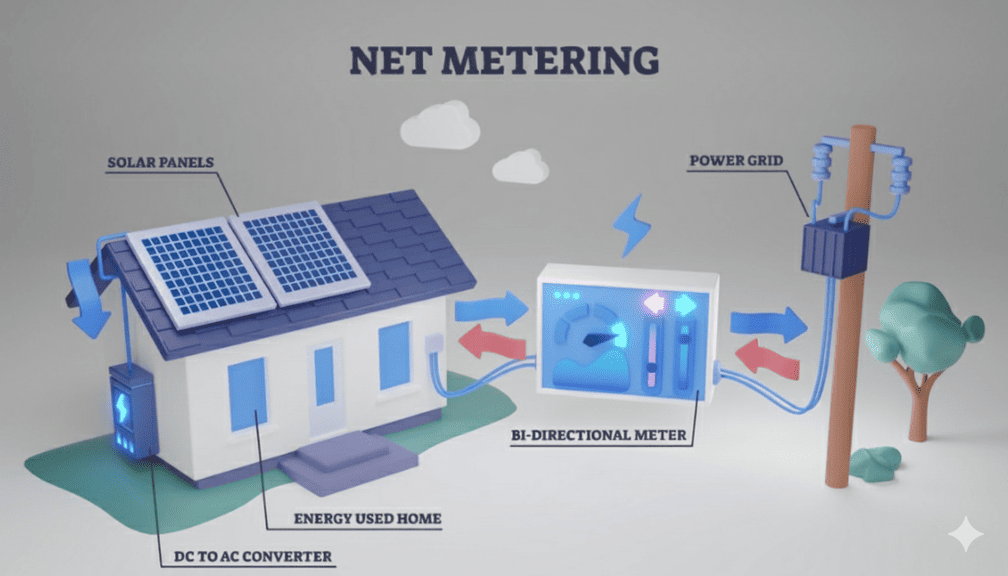 Net metering for solar energy production
