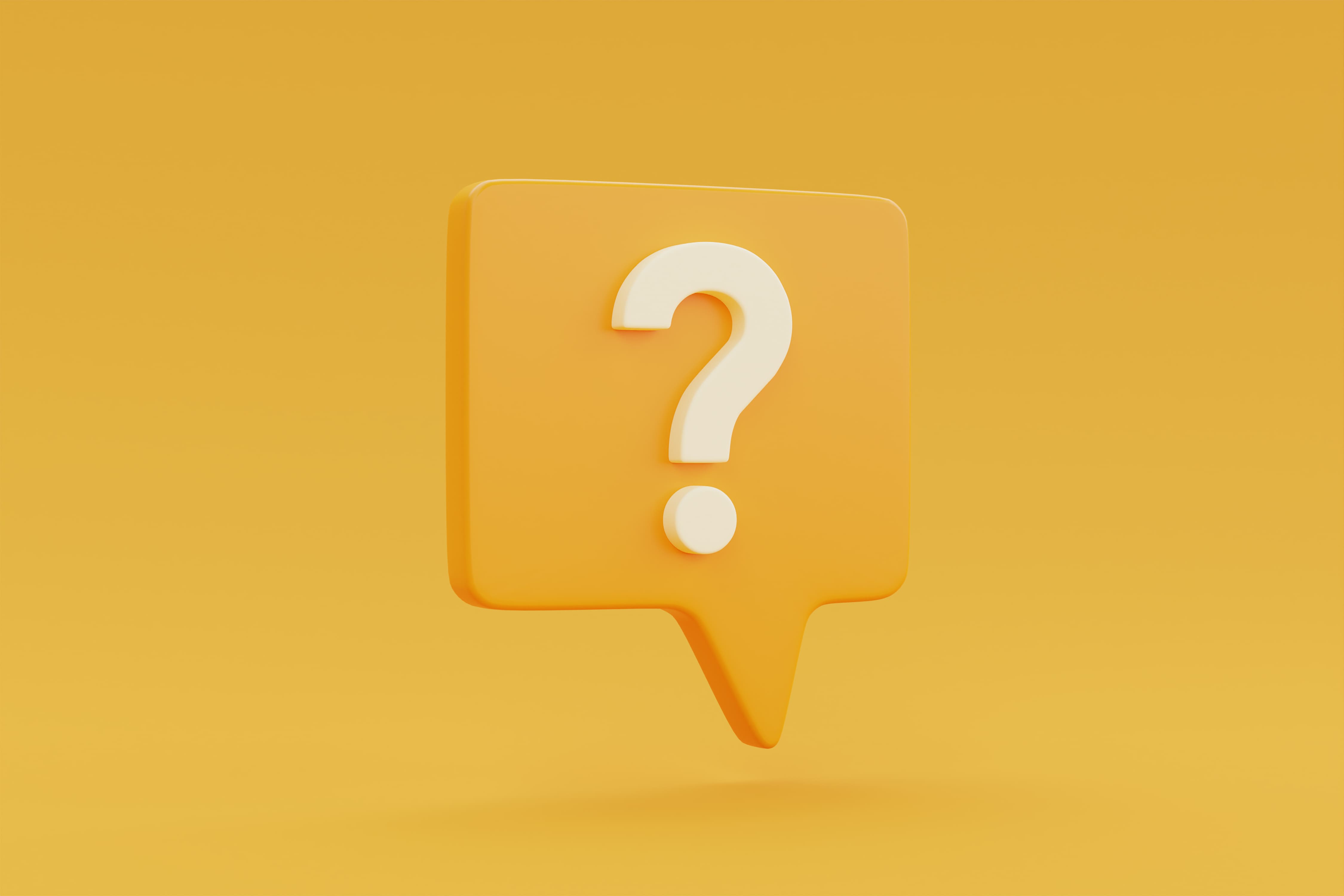 Yellow speech bubble with question mark