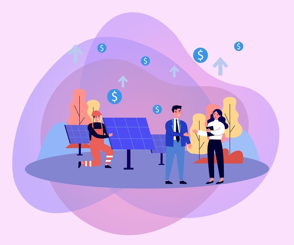 solar illustration of person dicussing future concern