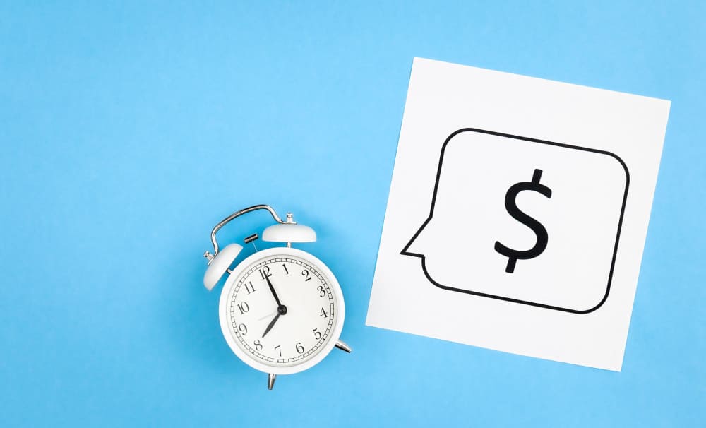 clock and dollar sign