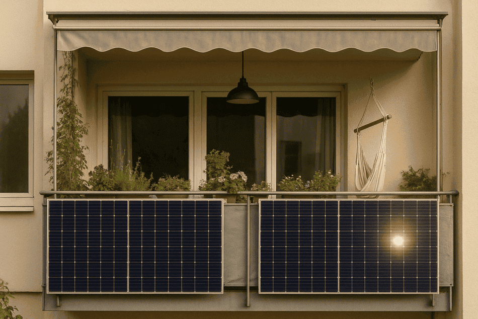 solar panel insalled in ann apartment balcony