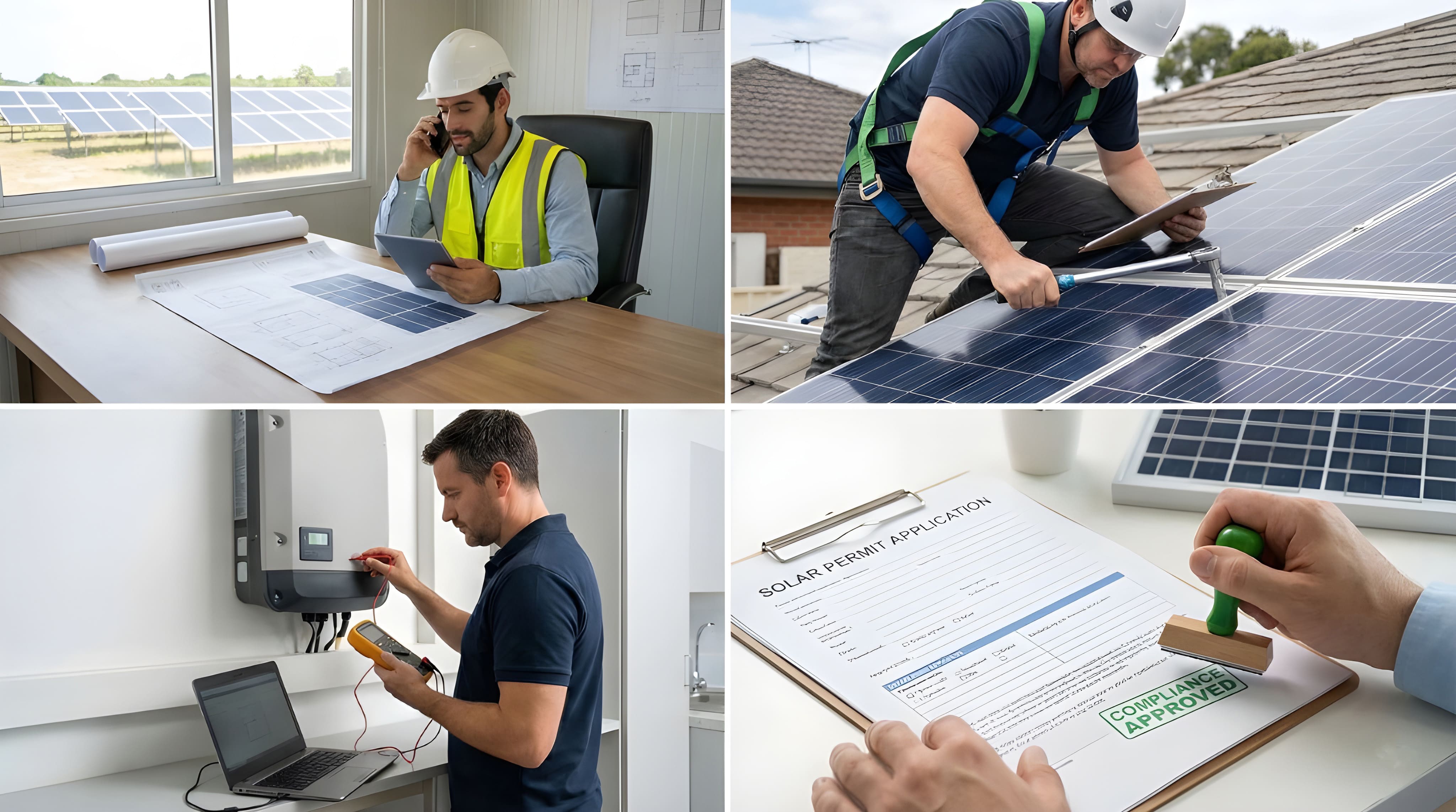 Solar project lifecycle design, installation, electrical, permit