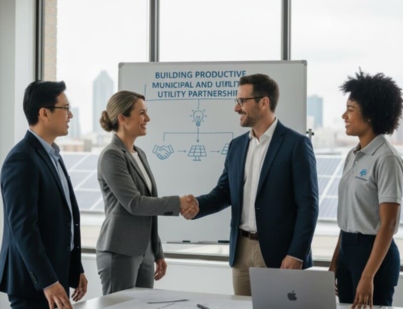 solar contractor partnering with local authority and utility supplier