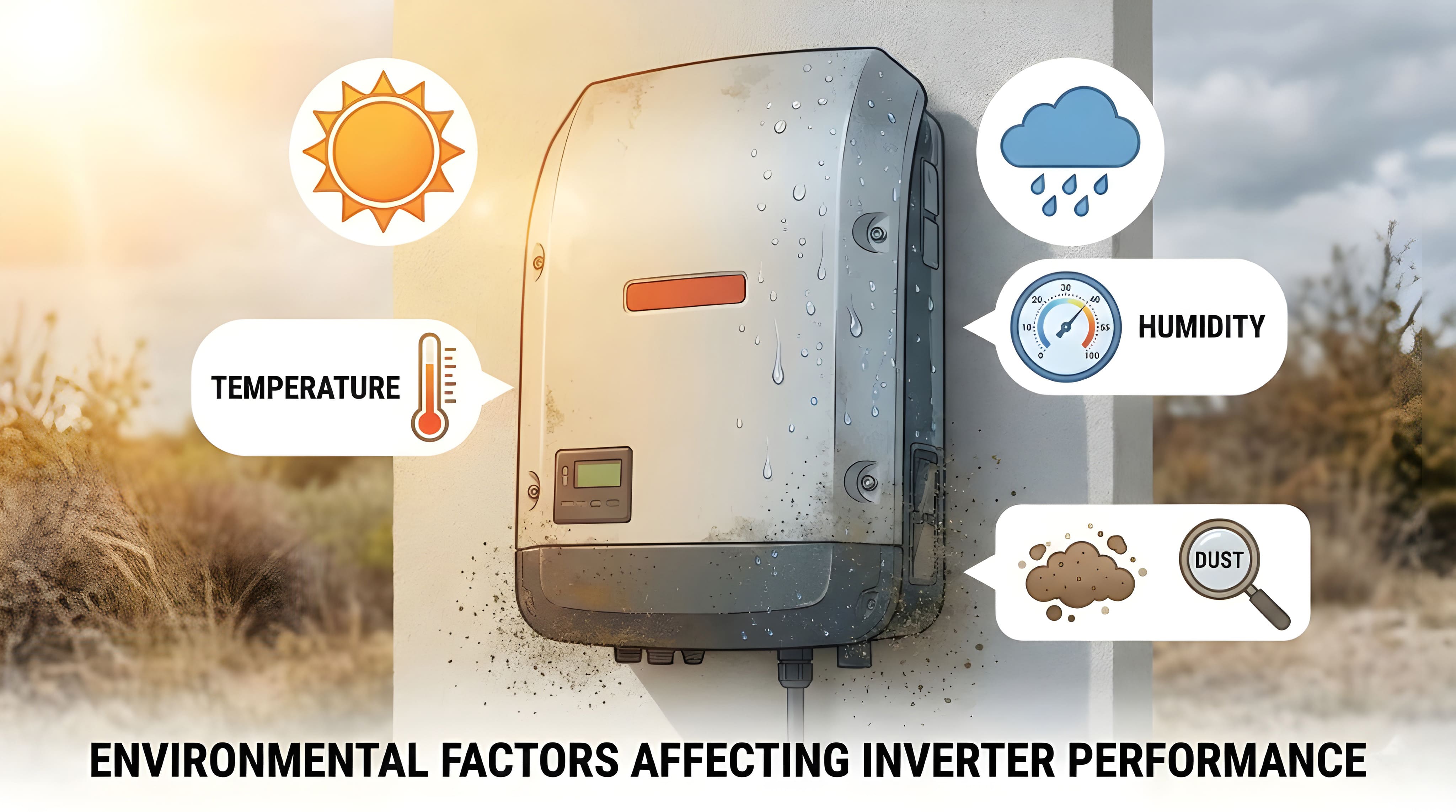 Environmental factors affect solar inverter performance and life