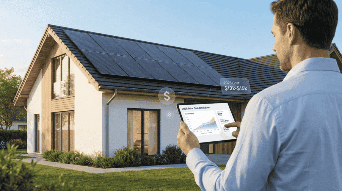 a homeowner calculating his 5kw solar system investment