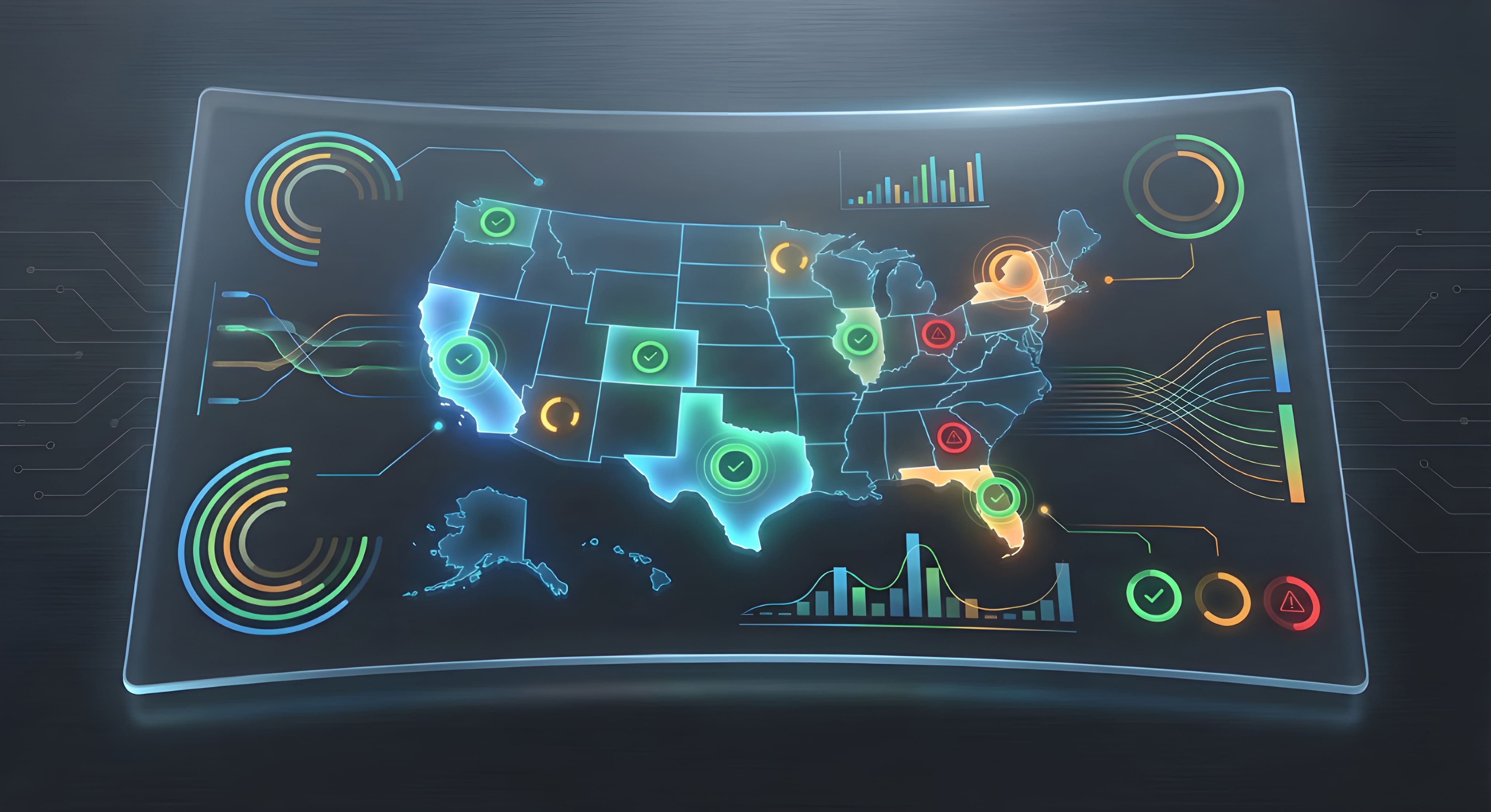 Holographic map shows state solar compliance and data