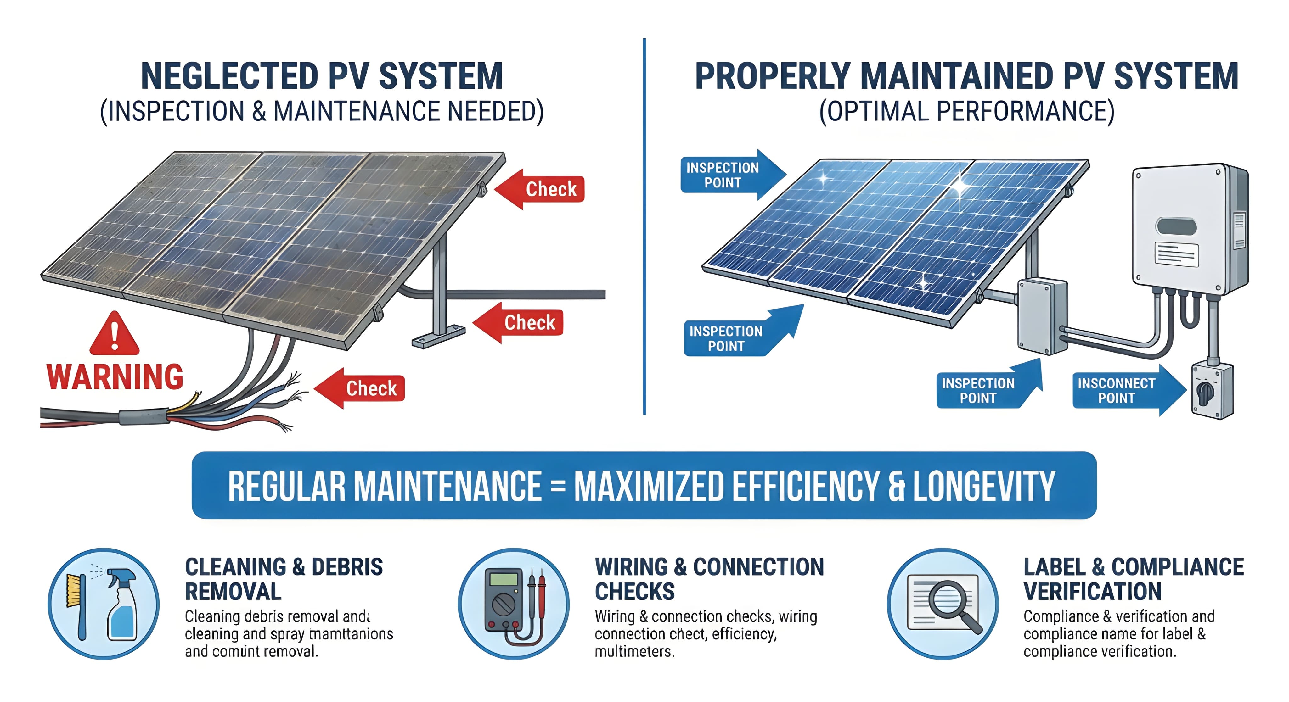 Regular maintenance maximizes solar PV efficiency and longevity