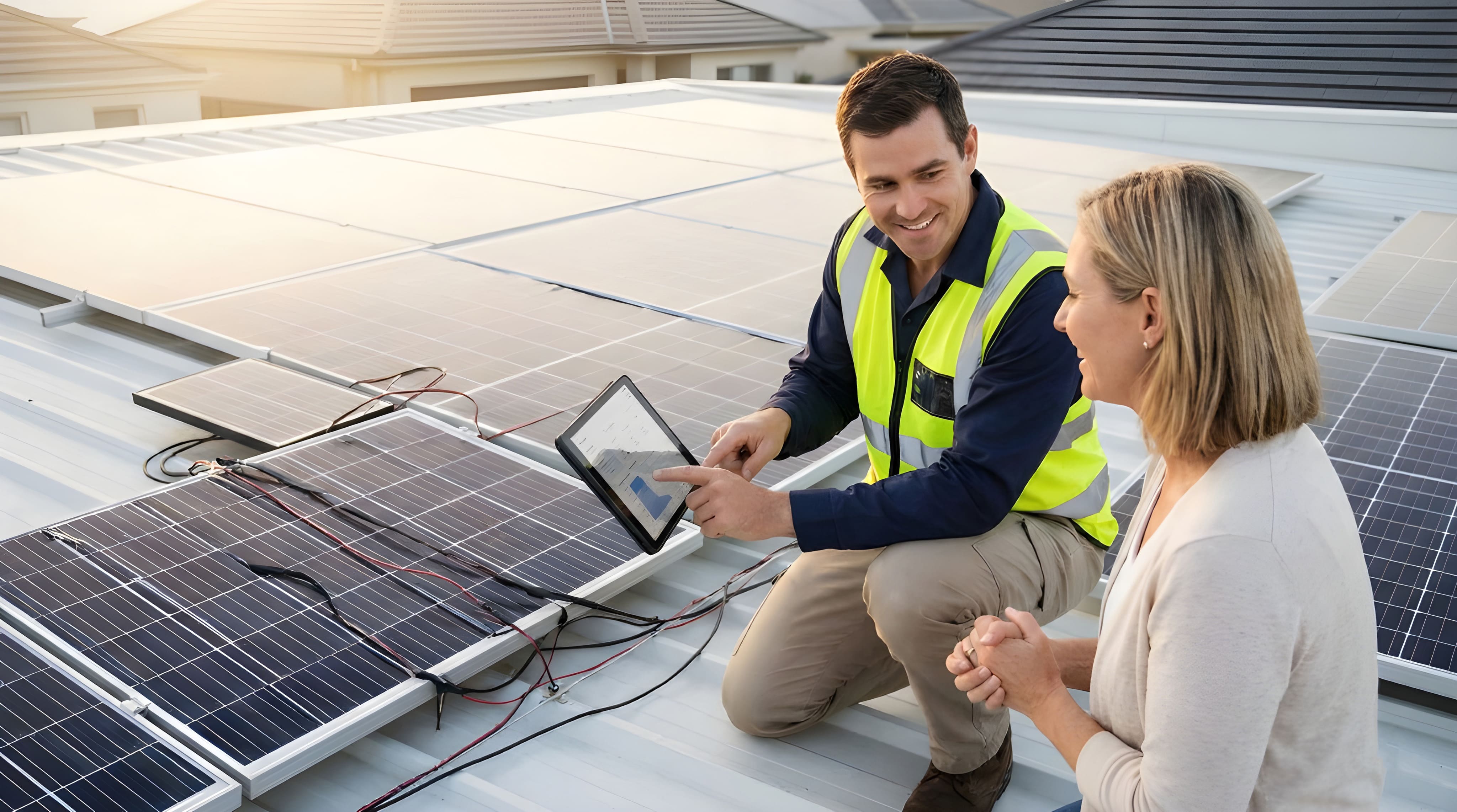 Professional solar installer fixes DIY panel errors