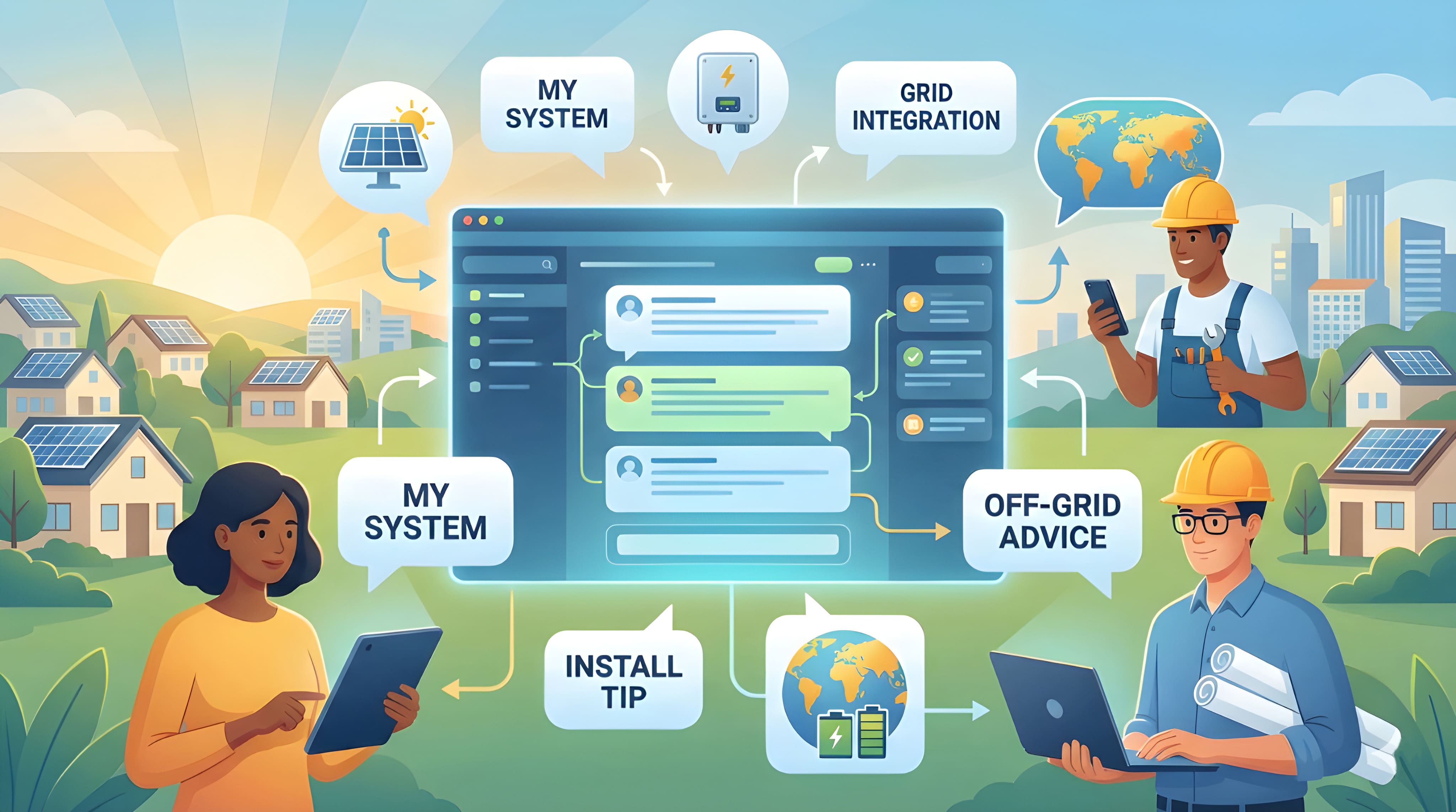 People connect on an online solar community forum