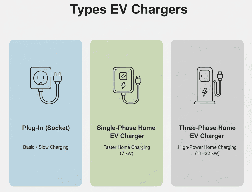 infographics  about types of ev chargers