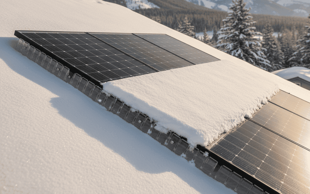 sample of solar array with snow guard