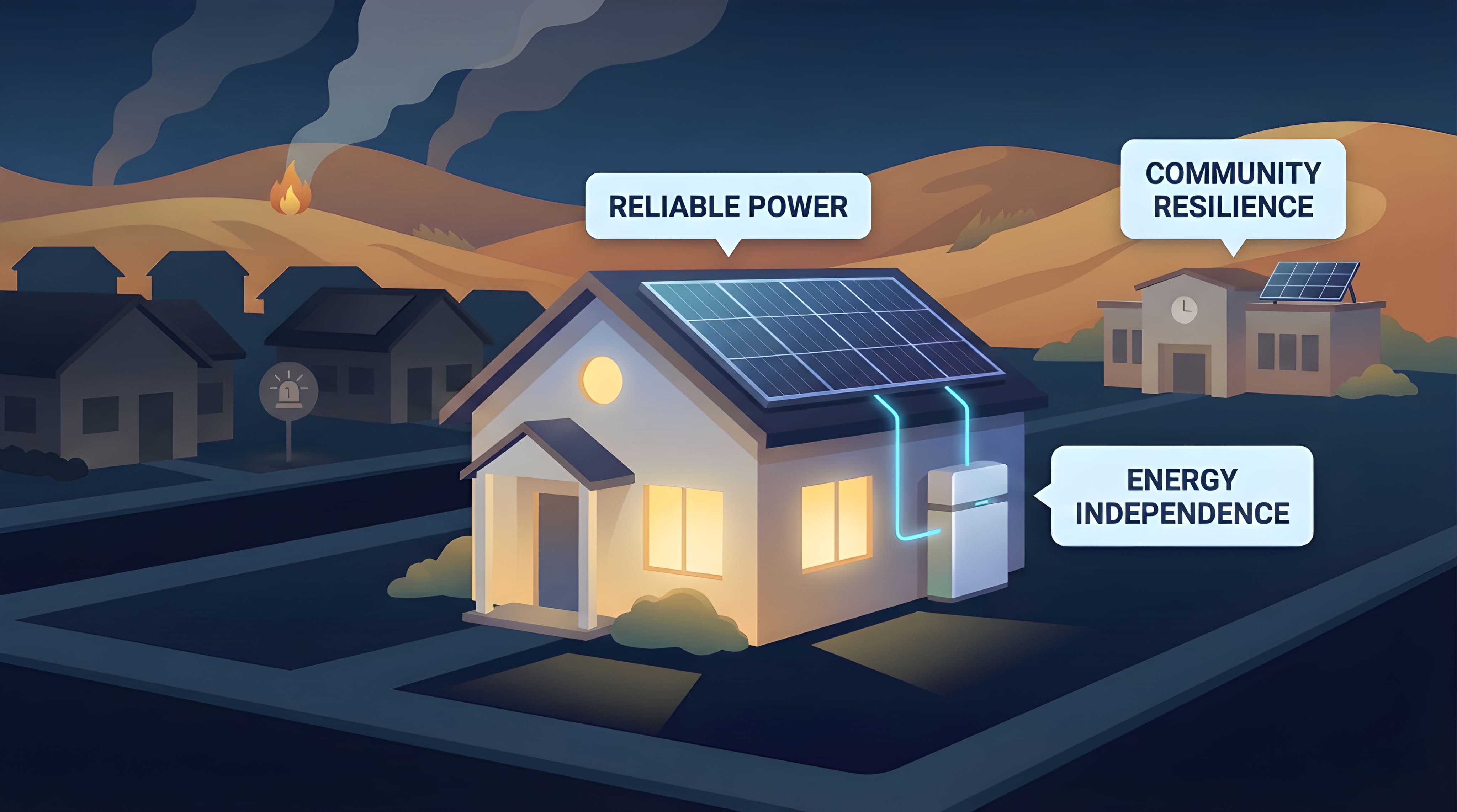 Solar battery provides reliable power during wildfire