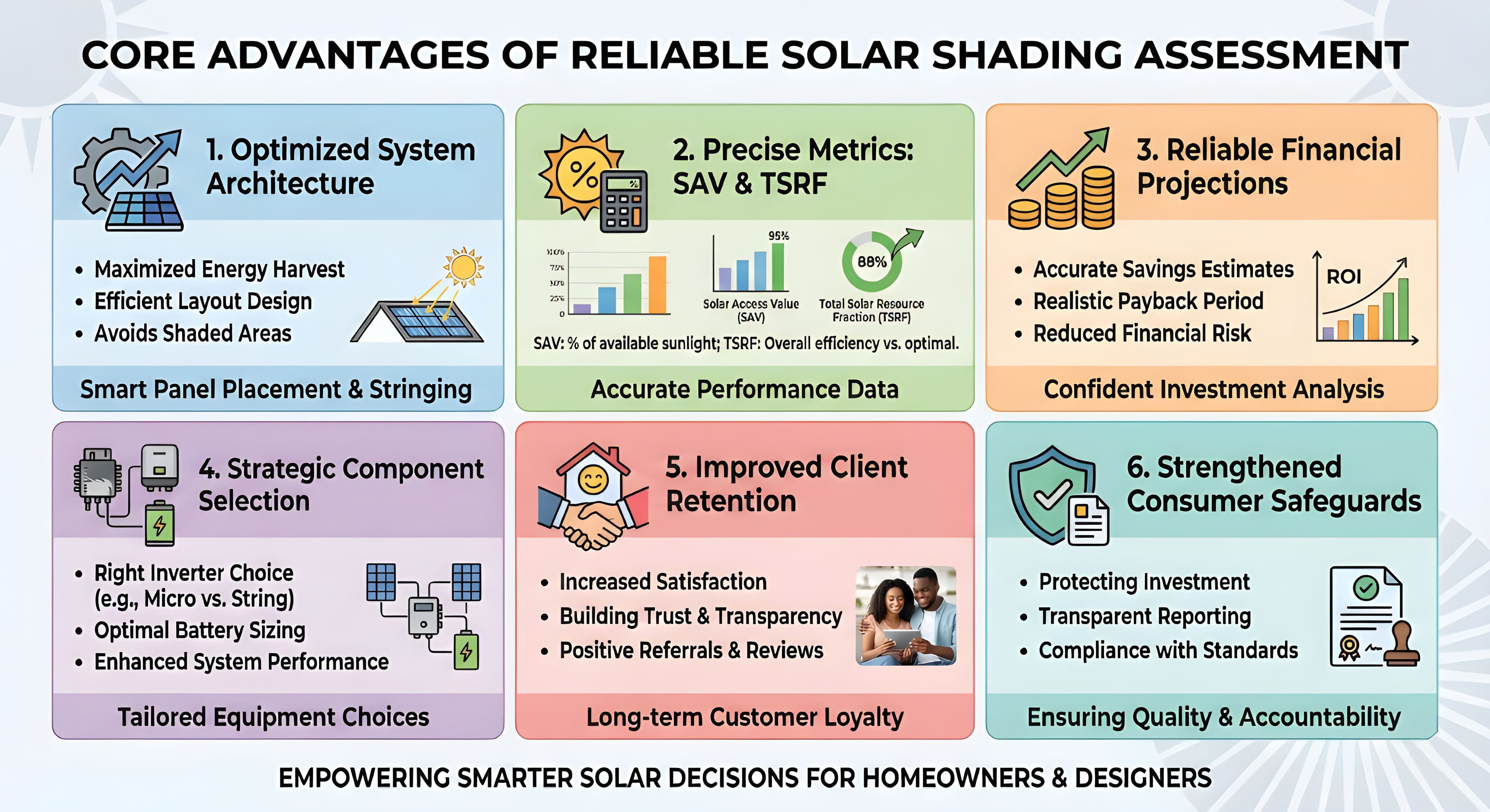Core advantages of reliable solar shading assessment shown