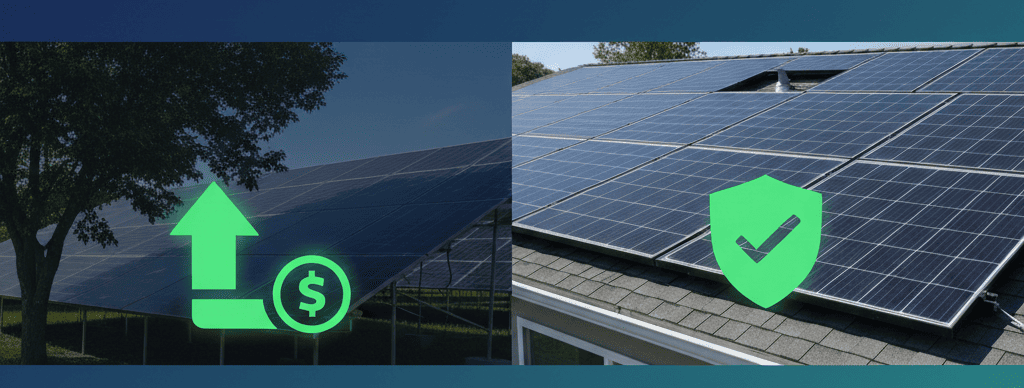 benefit of tigo optimizer concept image a solar array partially covered