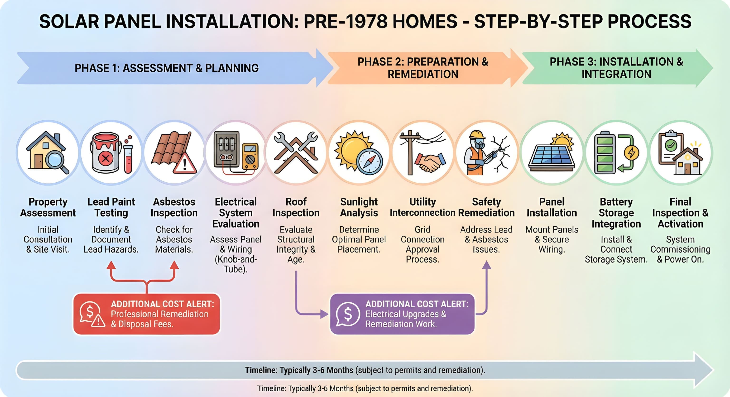 Solar installation process for older pre-1978