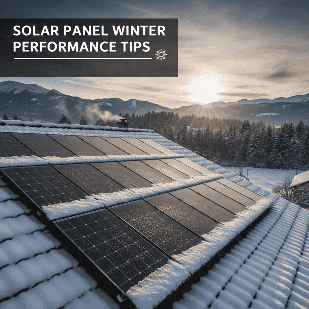 solar panel covered with snow during winter