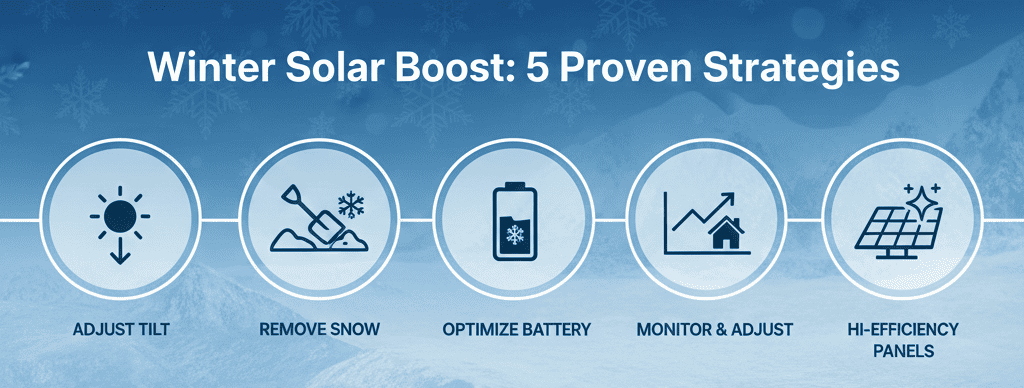 infographics about winter solar boost to maximize solar efficiency during winter