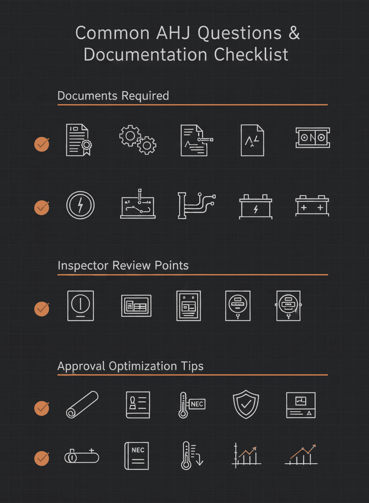common ahj question checklist icons