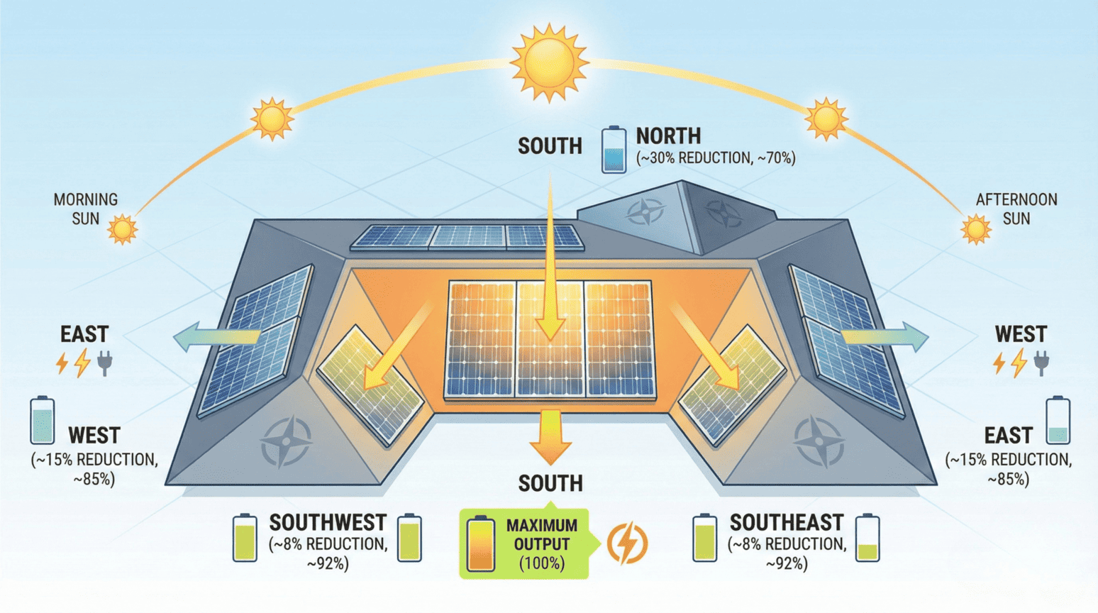 elements affecting solar direction performance