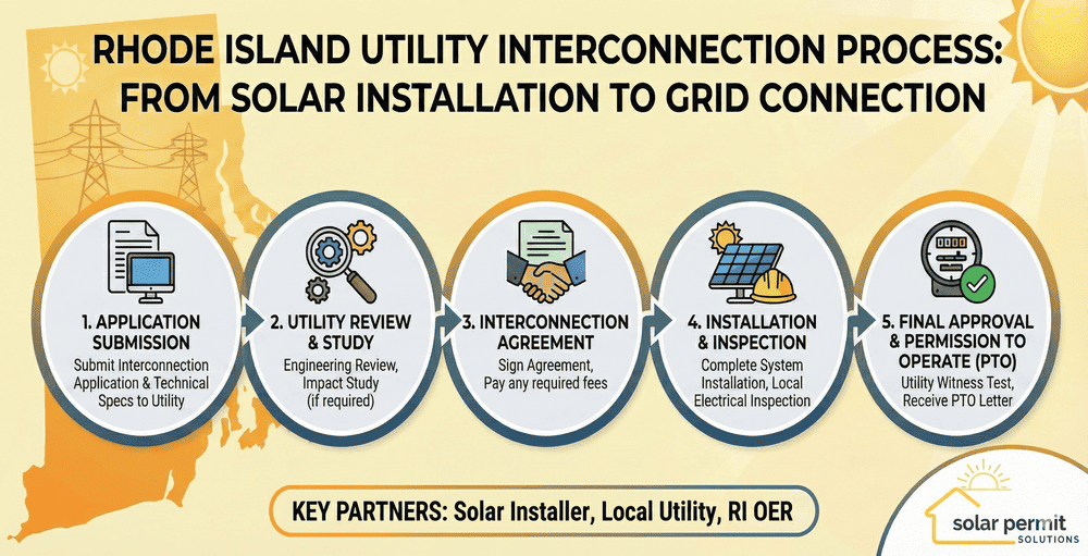 Rhode Island solar interconnection process: 5-step guide from utility application to grid connection approval and PTO