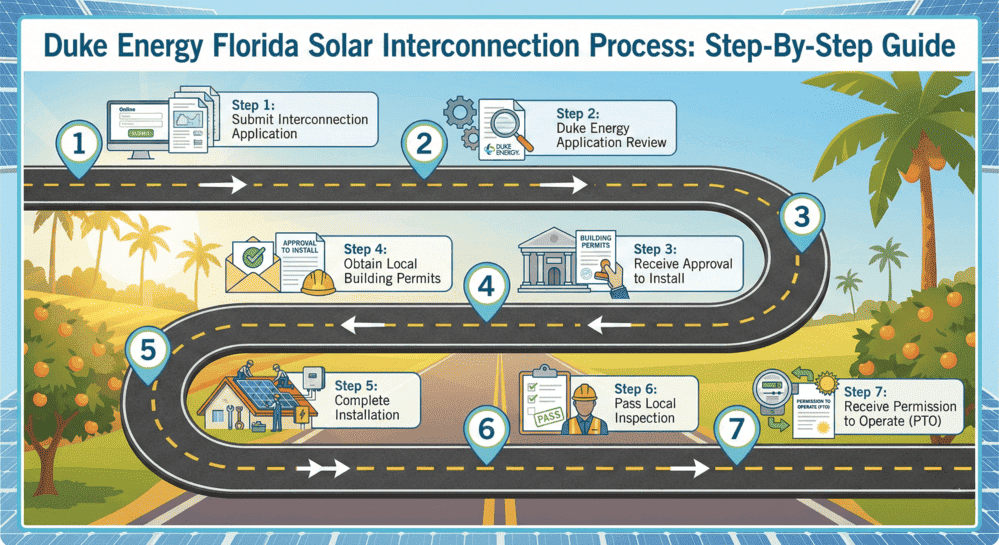 Duke Energy Florida solar interconnection process step-by-step guide from application to PTO