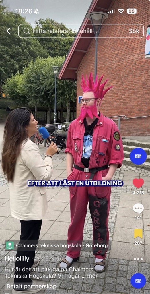 Qamar visar upp arkitekturutbildningen på Chalmers i TikTok-video skapad av HelloLilly