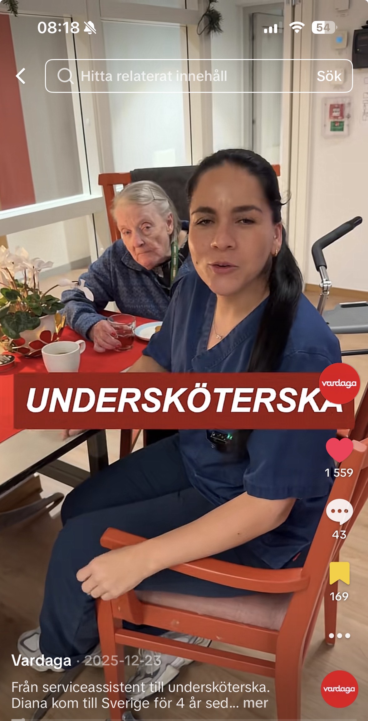 Diana – undersköterska på Vardaga berättar om sin karriär från serviceassistent via TikTok