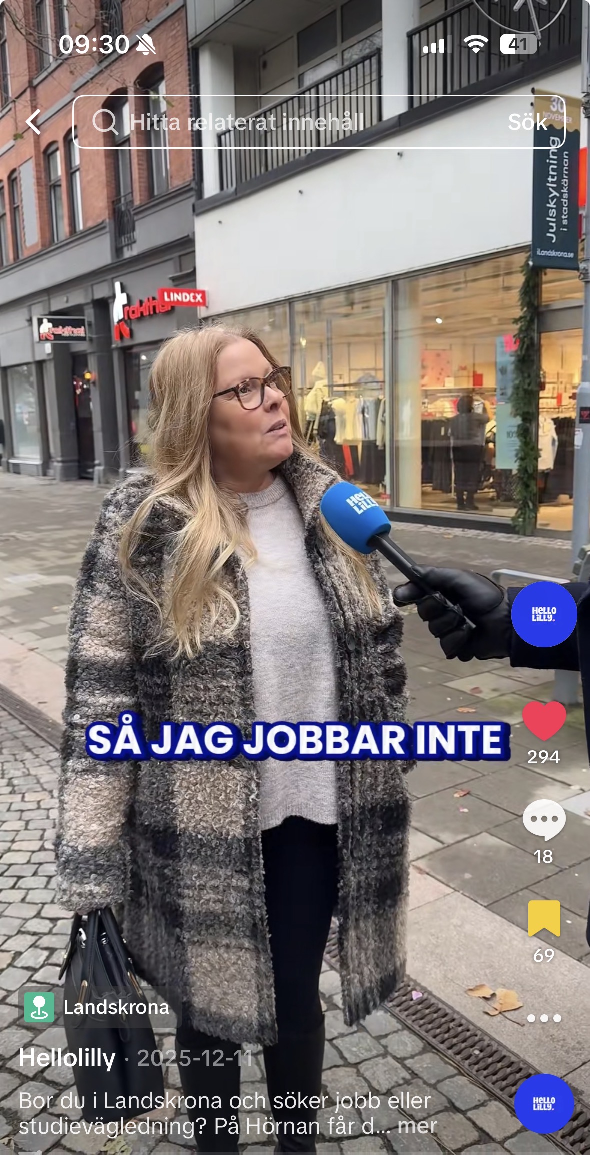 Landskrona Stad TikTok – Hörnan lokal mötesplats för arbetssökande, HelloLilly kortvideo på TikTok och Instagram