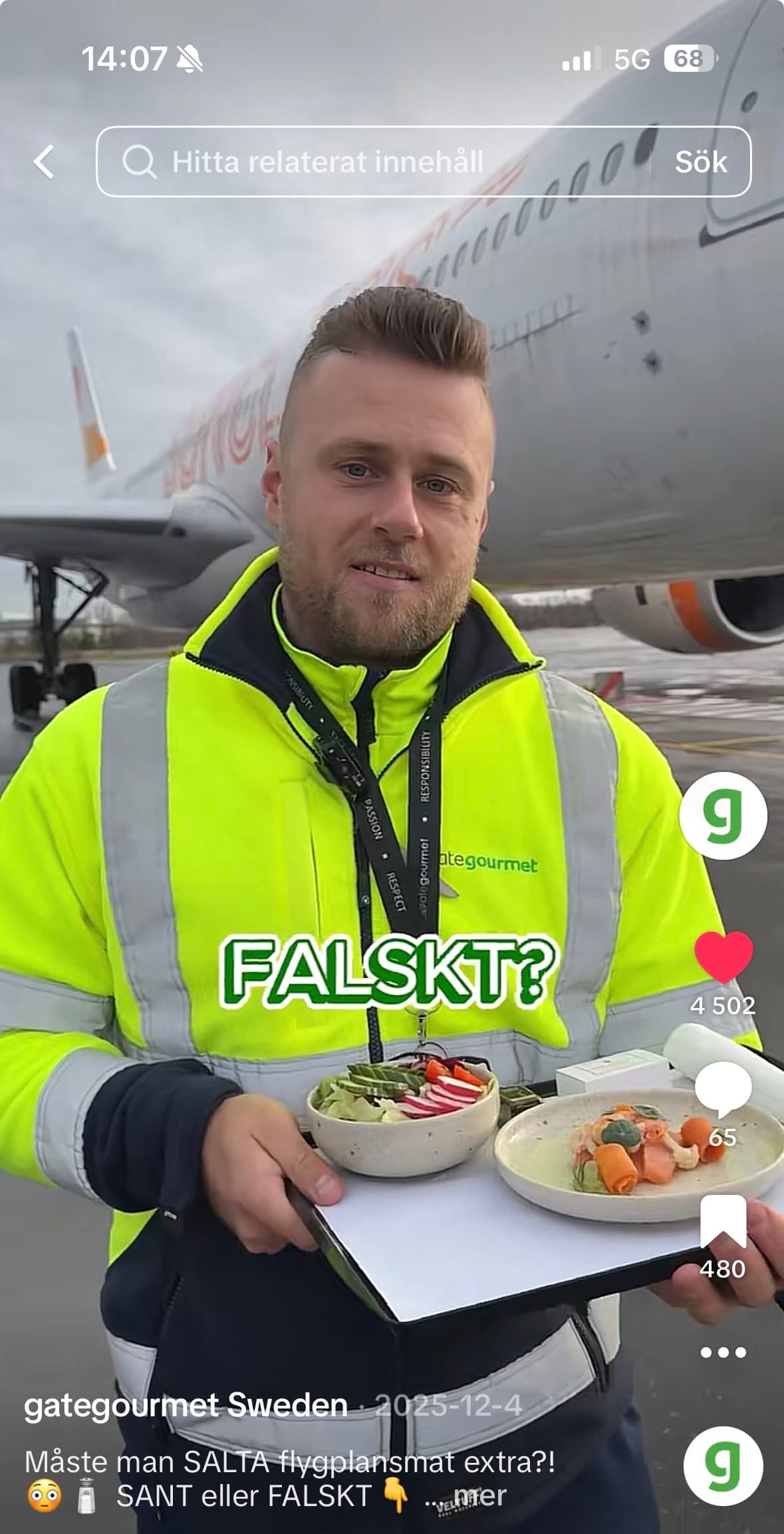Sant eller falskt-format om Gate Gourmet på TikTok — HelloLilly x Gate Gourmet